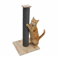 Produktbild von eyepower Kratzbaum Luca für Katzen mit Sisalstamm und Bambus Holzplatte, Grau, 62 cm