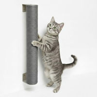 Produktbild von eyepower Kratzsäule zur Wandmontage für Katzen aus Sisal und Bambus 60 cm Grau