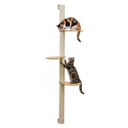 eyepower Luna Wandkratzbaum für Katzen mit 3 Plateaus aus Sisal 170 cm in Beige – Bild 1 von 2