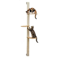 Produktbild von eyepower Luna Wandkratzbaum für Katzen mit 3 Plateaus aus Sisal 170 cm in Beige