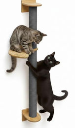 eyepower Luna Wandkratzbaum für Katzen mit Plateau und Sisal Kratzstamm in Grau 102 cm – Bild 1 von 6