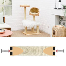 eyepower Sisal Ersatzstamm für Katzenkratzbäume 50 cm Durchmesser 7,1 cm M10 Natur Beige - 50 cm – Bild 1 von 8