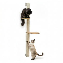eyepower Wandkratzbaum Luna für Katzen mit 2 Plateaus aus Sisal 132 cm in Beige – Bild 1 von 2