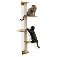 Produktbild von eyepower Wandkratzbaum Luna für Katzen 175 cm mit 3 Bambus Plateaus zur Wandmontage