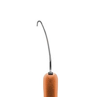 Produktbild von F. DICK Hufmesser EXPERT-GRIP 2K 2487 links-lang-schmal mit orangefarbenem Kunststoffgriff