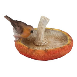 Produktbild von Fachhandel Plus Vogeltränke aus Polyresin in Pilzform handbemalt