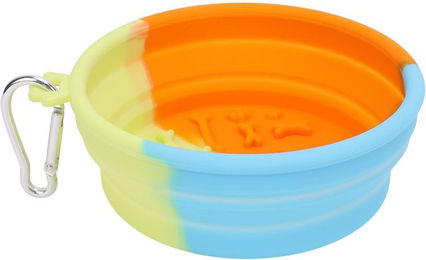 Produktbild von Faltbarer Haustier-Reisenapf für Hunde Katzen Silikon Faltbar Tragbarer Haustier Fütterungs-Wassernapf für