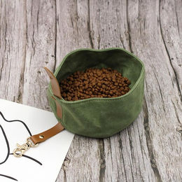 Produktbild von Faltbarer Hundenapf aus wasserdichtem Canvas, tragbarer Reise-Tierfutternapf, faltbarer Wassernapf für Katzen und Hunde, Futternapf für Welpen, Hundezubehör