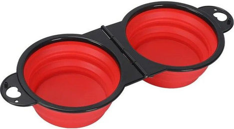 Produktbild von Faltbarer tragbarer Doppelnapf für Hunde 2 in 1 Futternapf - 1 Stk.