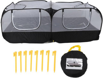 Produktbild von Faltbares Haustier-Spielzelt mit Netzwand und Tragetasche