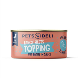 Produktbild von Fancy Filets Topping mit Huhn & Lachs in Soße für Hunde - 70 g