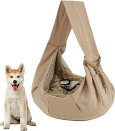 Produktbild von Fantoxcy Haustier-Hundetasche, klein, atmungsaktiv, geeignet für Hunde und Hunde, Haustier-Tragetasche, sicheres Netz, Crossbody, praktischer Artikel zum Mitnehmen, verstellbar, Haustier kommt khaki