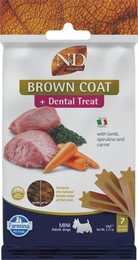 Produktbild von FARMINA N&amp;D Brown Dental Treat Coat Lamb Mini 60 g (7 szt) Zahnpflege-Leckerli für kleine Hunderassen