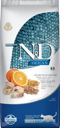 Produktbild von FARMINA N&amp;D Ocean Cat Adult Cod, Spelt, Oats &amp; Orange 10 kg