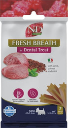 Produktbild von FARMINA N&D Quinoa Dental Treat Fresh breath Mini 60 g (7 pcs ) Zahnpflege-Leckerli für kleine Hunderassen
