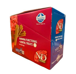 Produktbild von FARMINA N&amp;D Quinoa Dental Treat Skin Coat Venison Mini 60 g (7 pcs ) Zahnpflege-Leckerli für kleine Hunderassen