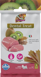 Produktbild von FARMINA N&amp;D Tropical Selection Dental Treat Pork Mini 60 g (7 szt) Zahnpflege-Leckerli für kleine Hunderassen