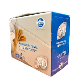 Produktbild von FARMINA N&amp;D White Dental Treat Coat Sea bass Medium/Maxi 100 g (7 szt) dentale Leckerlis für mittelgroße und große Hunde