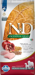Produktbild von Farmina N&D Ancestral Grain Adult Medium & Maxi Huhn & Granatapfel - 12 kg