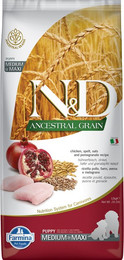 Produktbild von Farmina N&D Ancestral Grain Puppy Medium & Maxi mit Huhn & Granatapfel - 2 x 12 kg