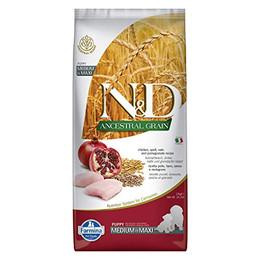 Produktbild von Farmina N&D Ancestral Grain Puppy Medium & Maxi mit Huhn & Granatapfel - 12 kg