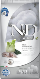 Produktbild von Farmina N&D Dog Adult Medium/Maxi White Wolfsbarsch Fenchel Spirulina - 2 x 7 kg