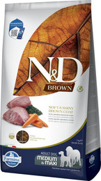 Produktbild von Farmina N&D Dog Brown Adult Medium & Maxi mit Lamm, Karotte & Spirulina - 2 x 7 kg