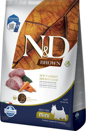 Produktbild von Farmina N&D Dog Brown Adult Mini Lamm, Karotte & Spirulina - 5 kg