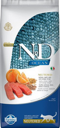 Produktbild von FARMINA N&D Ocean Adult Cat Neutered Lachs Dinkel Hafer Orange - 10 kg
