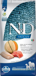 Produktbild von Farmina N&D Ocean Adult Medium & Maxi Lachs, Kabeljau & Melone - 12 kg