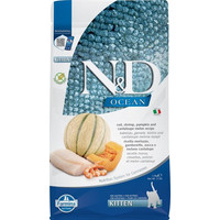 Produktbild von Farmina N&D Ocean Kitten Trockenfutter mit Kabeljau, Garnele, Kürbis & Melone - 1,5 kg