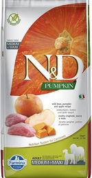 Produktbild von Farmina N&D Pumpkin Dog Wildschwein Adult Medium Maxi 2x12kg