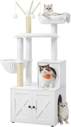 Produktbild von FEANDREA 2-in-1 Kratzbaum mit Katzenklo-Schrank