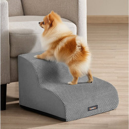 Produktbild von FEANDREA Haustiertreppe 2/3/4-stufig-Hundetreppe,waschbar,rutschfest geringe Neigung für Bett, Sofa, Waffelcord, wasserdicht, abnehmbarer waschbarer Bezug