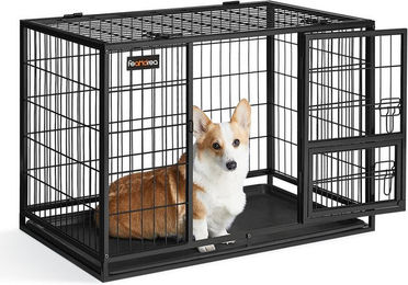 FEANDREA Hunde-Transportbox, hochbelastbar,transportable,für mittelgroße,große Hunde,abnehmbar Tür – Bild 1 von 5