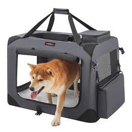 Produktbild von Feandrea Hundebox faltbar, Transportbox Hund, L, Oxford-Gewebe, atmungsaktiv, mit Metallrahmen
