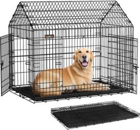 Produktbild von FEANDREA Hundekäfig faltbar mit DoppeltürXXL 120 x 72,5 x 109 cm