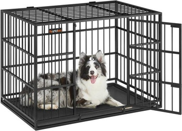 Produktbild von FEANDREA Hundetransportbox aus Stahl mit herausnehmbarer Bodenschale