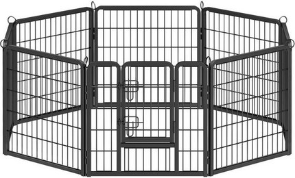 Produktbild von FEANDREA Hundezaun Freigehege 8 Platten transportabel schwarz