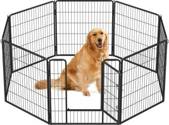 Produktbild von FEANDREA Hundezaun L-XXL 8 Platten transportabel schwarz