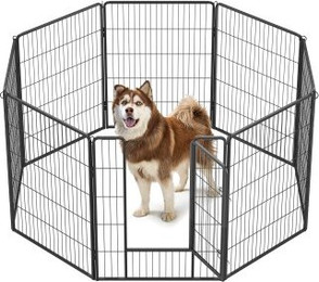 Produktbild von FEANDREA Hundezaun L-XXL 8 Platten transportabel schwarz