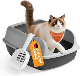 FEANDREA Katzenklo mit hohen Seitenwänden, offene Katzentoilette, mit Schaufel – Bild 1 von 3