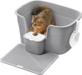 Produktbild von FEANDREA Katzentoilette für große Katzen mit hohen Seitenwänden und Schaufel