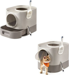 Produktbild von FEANDREA Katzentoilette XXL mit Deckel und Zubehör