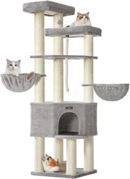 Produktbild von FEANDREA Kratzbaum für große katzen mit dicken Säulen hellgrau