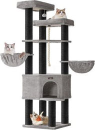 FEANDREA Kratzbaum für große katzen mit dicken Säulen schwarz/ grau – Bild 1 von 3