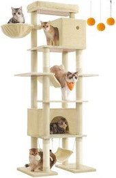 Produktbild von FEANDREA Kratzbaum groß 201 cm mehrstöckig beige
