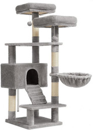 Produktbild von FEANDREA Kratzbaum Katzenbaum 142cm mit Aussichtsplattformen und Sisalstämmen