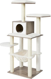 Produktbild von FEANDREA Kratzbaum Katzenmöbel 138 cm mit Plüsch und Sisal