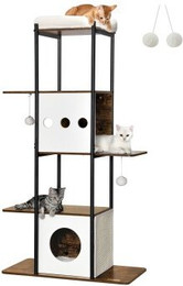 Produktbild von FEANDREA Kratzbaum modern Katzenturm braun